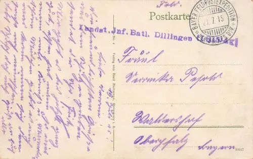 AK Markirch Gesamtansicht Elsass Frankreich 1915 Feldpostkarte