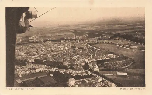 AK Delitzsch Luftaufnahme Stadtblick Werbekarte Sachsen ungelaufen Postkarte