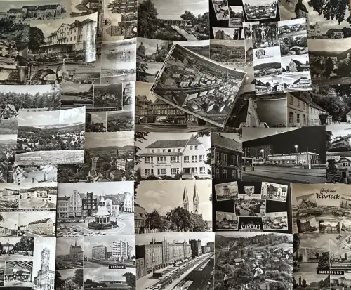 Lot / Konvolut 100 Moderne AK Postkarten DDR Deutschland s/w ab 1950