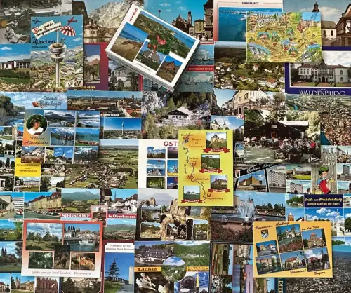 Lot / Konvolut 100 AK Postkarten, BRD/ DDR Deutschland bunt ab 1950