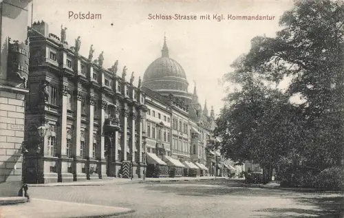 AK Potsdam Schloss Straße Königliche Kommandantur Brandenburg 1909 Postkarte