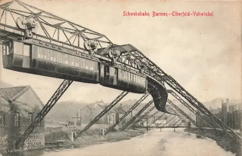 AK Wuppertal Schwebebahn Barmen-Elberfeld-Vohwinkel Nordrhein-Westfalen 1906
