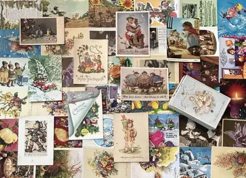 Lot / Konvolut 100 AK Postkarten Kitsch Kinder Glückwunsch Witz b 1950