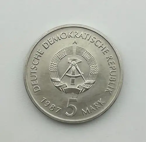 DDR 5 Mark 1987 Nikolai Viertel Berlin Gedenkmünze