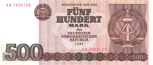 DDR Banknote 500 Mark 1985 DDR-27a
