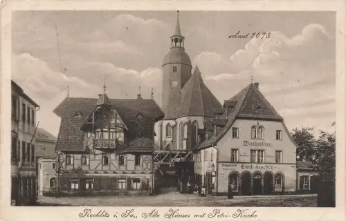 AK Rochlitz Alte Häuser Petri Kirche Sachsen 1917 gelaufen Feldpostkarte