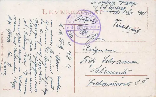 AK Klausenburg Kolozsvár Matthiasplatz Reiterdenkmal Rumänien 1917 Postkarte