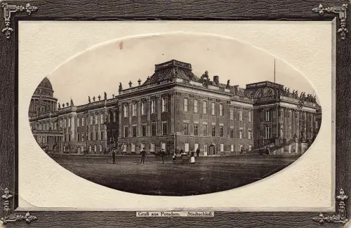 AK Potsdam Stadtschloss Brandenburg gelaufen Reliefprägung Feldpostkarte