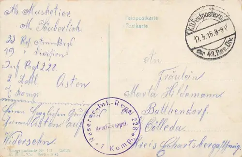 AK 1.WK Spruchkarte Ich bin ein deutscher EK2 Reichsfahne 1916 Patriotika