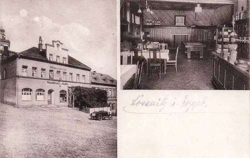 AK Lößnitz Sächsischer Hof Konditorei Kaffee Erzgebirge Sachsen Postkarte