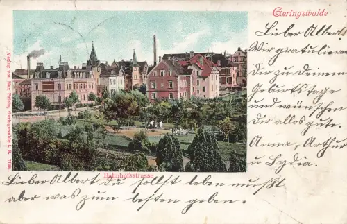 AK Geringswalde Bahnhofsstraße Sachsen 1902 gelaufen Postkarte