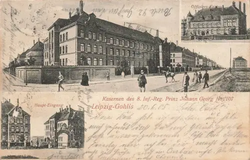 AK Leipzig Kasernen 8. Infanterie Regiment Prinz Johann Georg Sachsen 1905