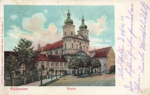 AK Waldsassen Kirche Bayern 1902 gelaufen Postkarte