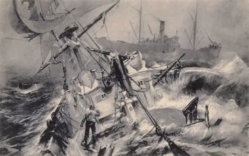 AK 1.WK Letzten Augenblicke eines englischen Seglers Willy Stöwer Patriotika