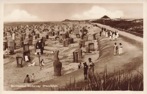 AK Norderney Nordseebad Strandleben Niedersachsen ungelaufen Postkarte