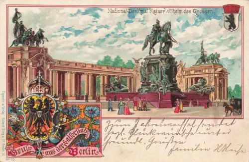 AK Berlin National Denkmal Kaiser Wilhelm des Großen Berlin 1900 Postkarte