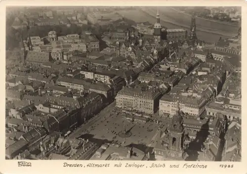 AK Dresden Altmarkt Zwinger Hofkirche Sachsen Hahn 12985 ungelaufen Postkarte