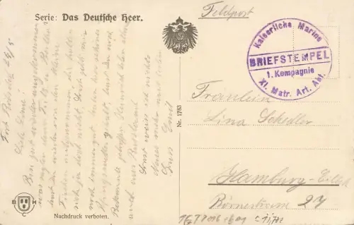 AK 1.WK Kaiser Wilhelm II König Generäle Adel gelaufen Patriotika Marine Stempel