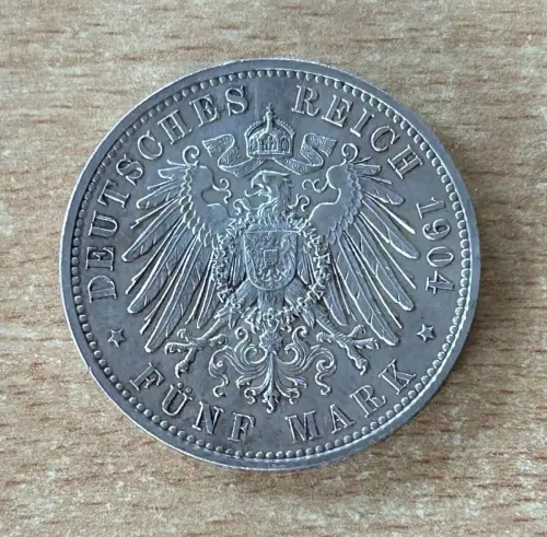 5 Mark 1904 E Georg König von Sachsen - Auf Seinen Tod - Silbermünze