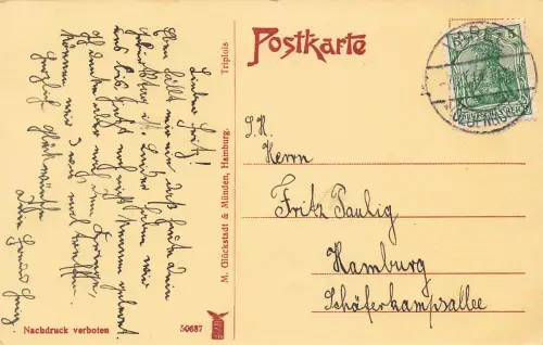 AK 1.WK In den Raaen Unsere Marine Matrosen 1914 gelaufen Patriotika Postkarte