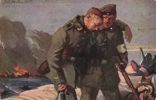 AK 1.WK Sanitätshundführer Sanitätshund Soldaten Rotkreuz 1915 Patriotika