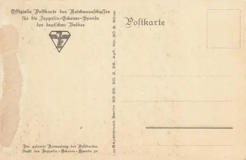 AK 1.WK Zeppelin-Eckener-Spende Zeppelin Spruchkarte ungelaufen Patriotika