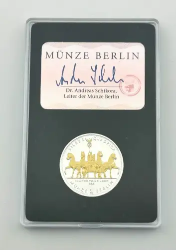 1/4 Unze Medaille Silber - Quadriga 2006 Deutschland Wiedervereinigung Golddruck