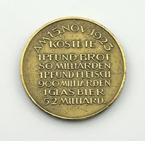 Not Medaille 15.11. 1923 Des deutschen Volkes Leidensweg Weimarer Republik