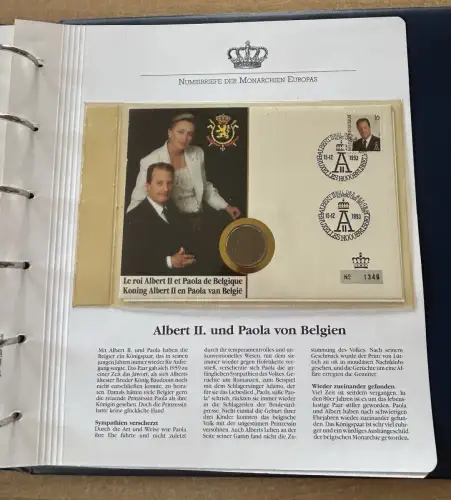 Album Numisbriefe der Monarchien Europas 6 X Briefe mit Münzen