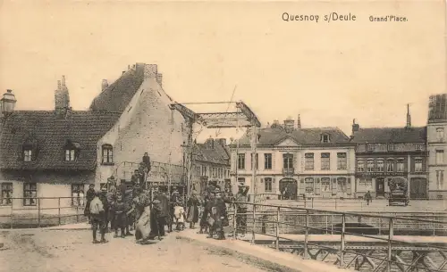 AK Quesnoy-sur-Deule Grand'Place Frankreich 1915 gelaufen Postkarte