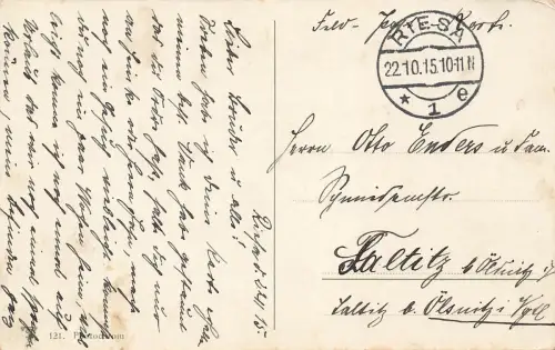 AK 1.WK Deutsche Kraft Wunder schafft Reichsfahne 1915 gelaufen Patriotika