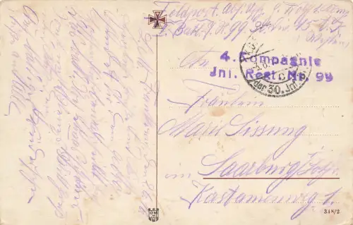 AK 1.WK Als er Wiederkam Kleiner Soldat EK2 Mädchen 1916 gelaufen Patriotika