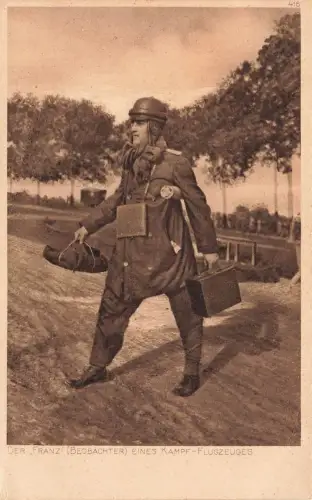 AK 1.WK Der Franz Beobachter eines Kampf-Flugzeuges ungelaufen Patriotika