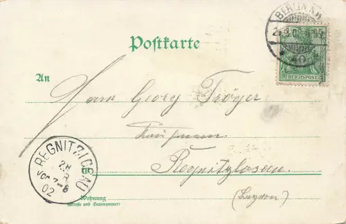 AK Berlin Hauptbahnhof Speisesaal Berlin 1903 gelaufen Postkarte Litho