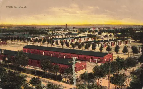 AK Munster Truppenübungsplatz Kasernenanlage Niedersachsen 1915 Feldpostkarte