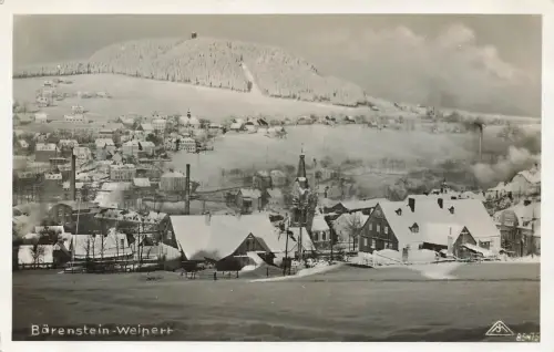 AK Bärenstein Winteransicht Stadtansicht Erzgebirge Sachsen 1934 Postkarte