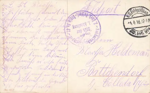 AK 1.WK Wir Barbaren Geteilte Freude Soldaten Frau 1916 gelaufen Patriotika