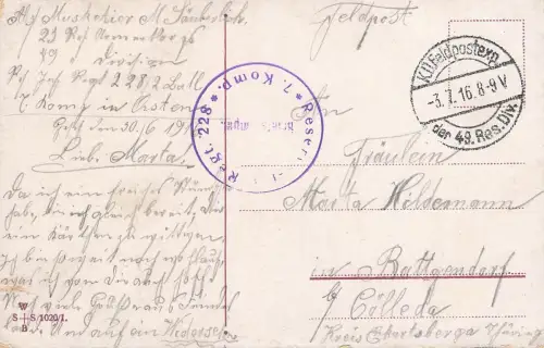 AK 1.WK Fräulein Feldgrau Portrait Schirmmütze 1916 Patriotika Postkarte