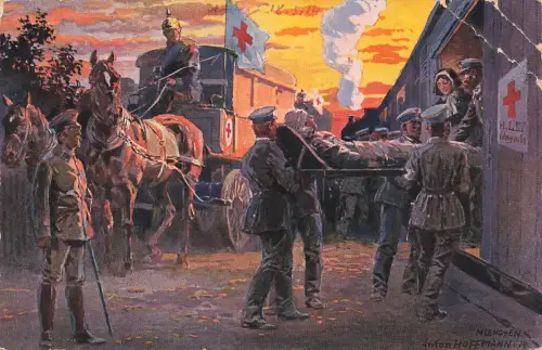 AK 1.WK Krankenpflege im Krieg Anton Hoffmann Rotkreuz 1914 Patriotika