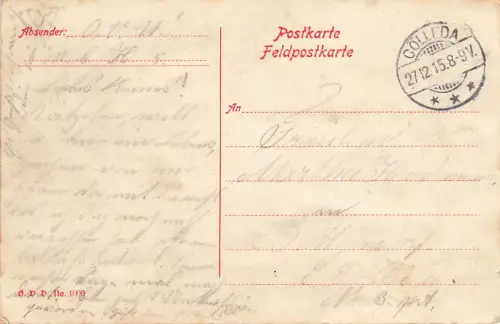 AK 1.WK Wie könnt ich deins vergessen Soldat Frau EK2 1915 Patriotika Postkarte