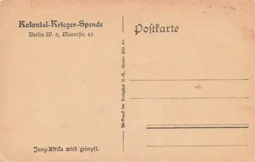 AK 1.WK Jung Afrika wird geimpft Kolonial-Krieger-Spende Patriotika Postkarte