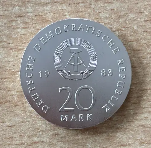 DDR 20 Mark 1983 Martin Luther Silber Münze
