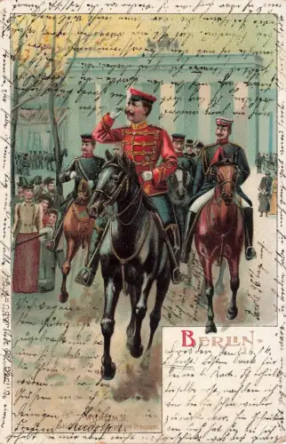 AK 1.WK Kaiser und König Wilhelm II Berlin 1904 gelaufen Patriotika Postkarte