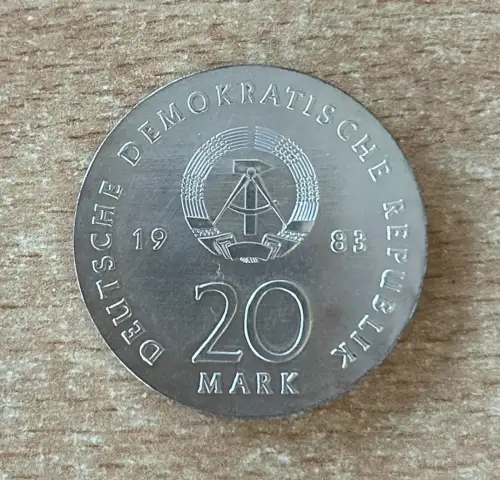 DDR 20 Mark 1983 Martin Luther Silber Gedenkmünze