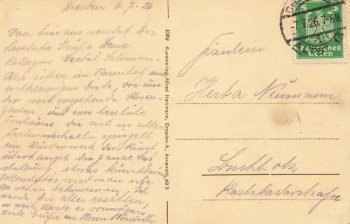 AK Dresden Städtischer Austellungspalast Sachsen 1926 gelaufen Postkarte