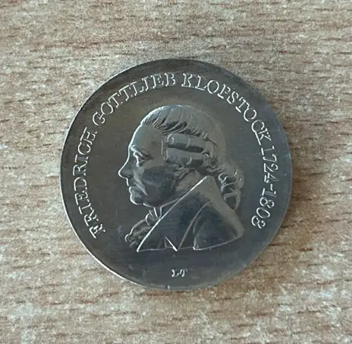 DDR Münze 5 Mark 1978 Friedrich Gottlieb Klopstock Gedenkmünze