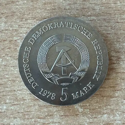 DDR Münze 5 Mark 1978 Friedrich Gottlieb Klopstock Gedenkmünze