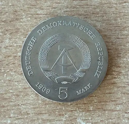 DDR 5 Mark 1969 Heinrich Hertz Gedenkmünzen