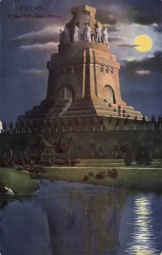 AK Leipzig Völkerschlachtdenkmal Nacht Sachsen 1923 Mondscheinkarte