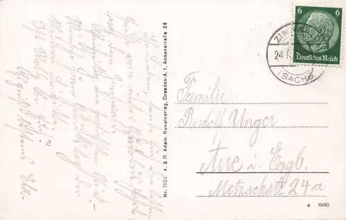 AK Zinnwald Georgenfeld Höhenluftkurort Teilansicht Sachsen Erzgebirge 1939